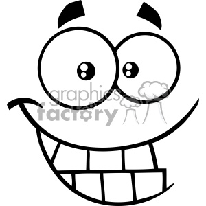 300x300 Royalty Free Rf Clipart Black And White Smiling Cartoon
