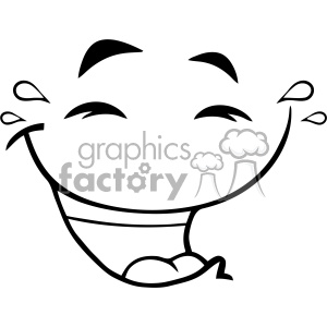 300x300 Royalty Free Rf Clipart Black And White Laugh Cartoon Funny
