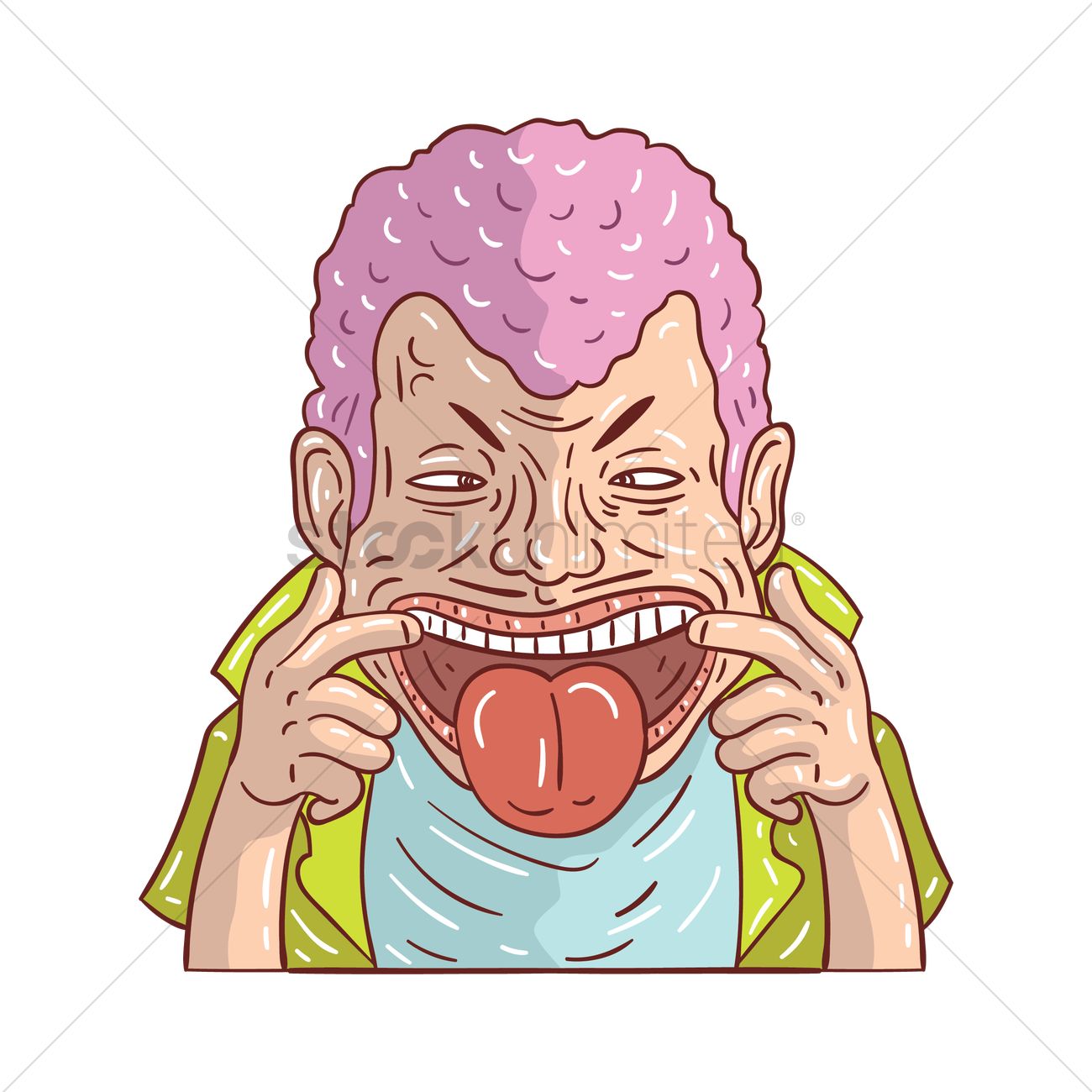 1300x1300 Cartoon Man Making A Funny Face Vector Image