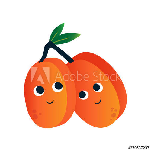 500x500 Cute Peaches, Funny Fruits Cartoon Characters With Funny Face