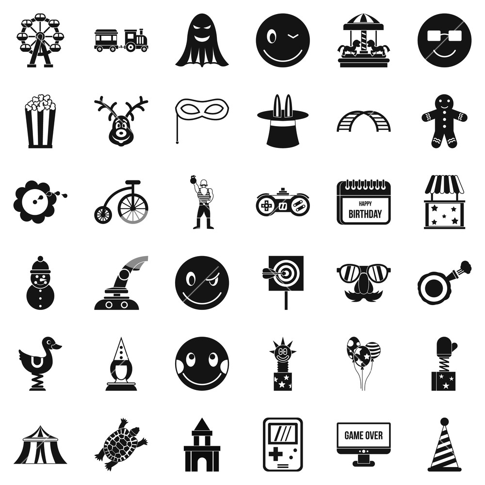 1000x1000 Funny Icons Set Simple Style Of Funny Vector Icons For Web