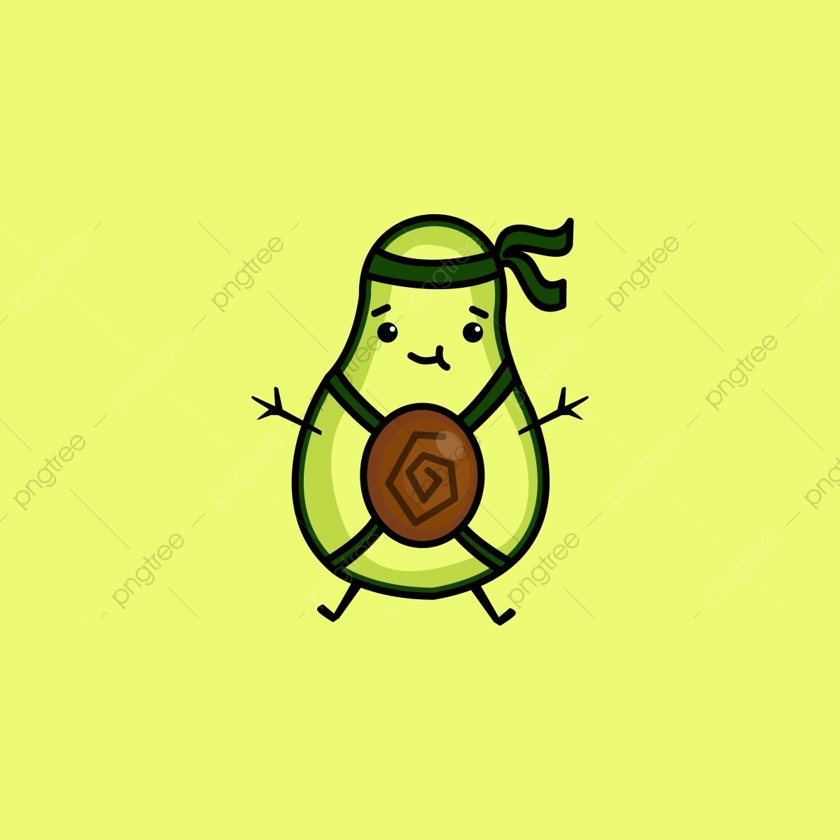 Cute Ninja Avocado Vector, Funny, Vector, Set Png And Vector 1200x1200 Cute Ninja Avocado Vector, Funny, Vector, Set Png And Vector