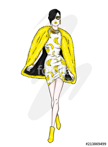 368x500 Beautiful Tall Girl In A Fur Coat And Dress Stylish Clothes