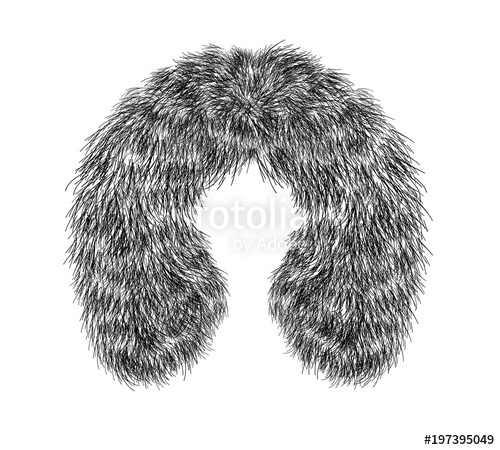 Fur For Hood Fashion Flat Technical Drawing Template Stock Image 500x450 Fur For Hood Fashion Flat Technical Drawing Template Stock Image