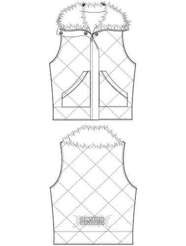 This Technical Flat Of A Fur Vest Is An Example Of A Vector 378x500 This Technical Flat Of A Fur Vest Is An Example Of A Vector