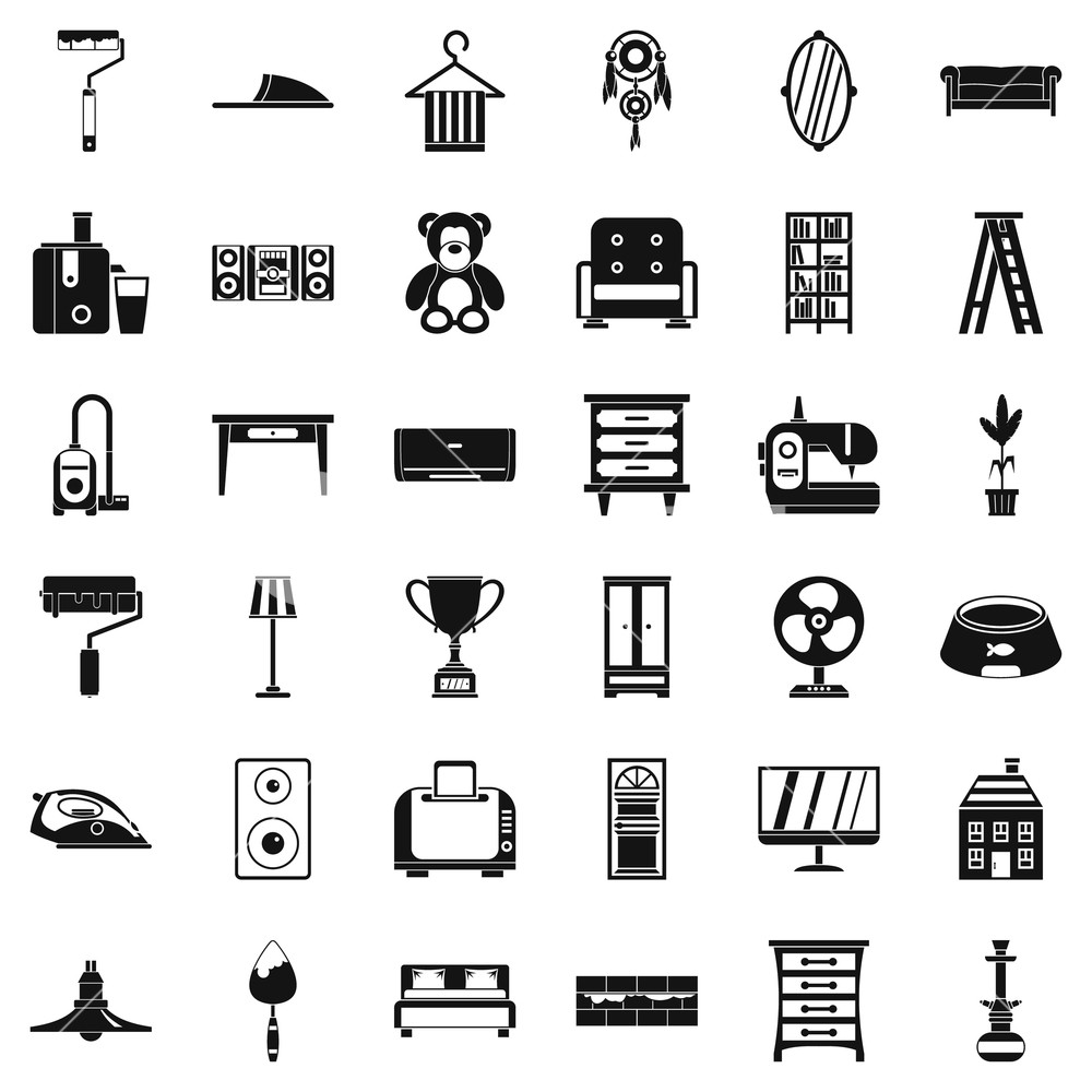 1000x1000 Furniture Icons Set Simple Style Of Furniture Vector Icons