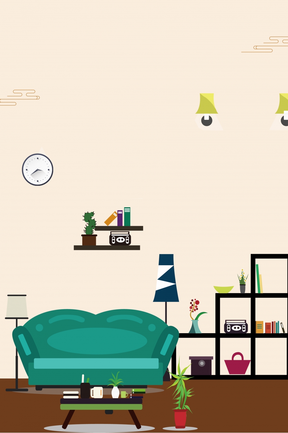 960x1440 Vector Modern Furniture Home Improvement Background Material