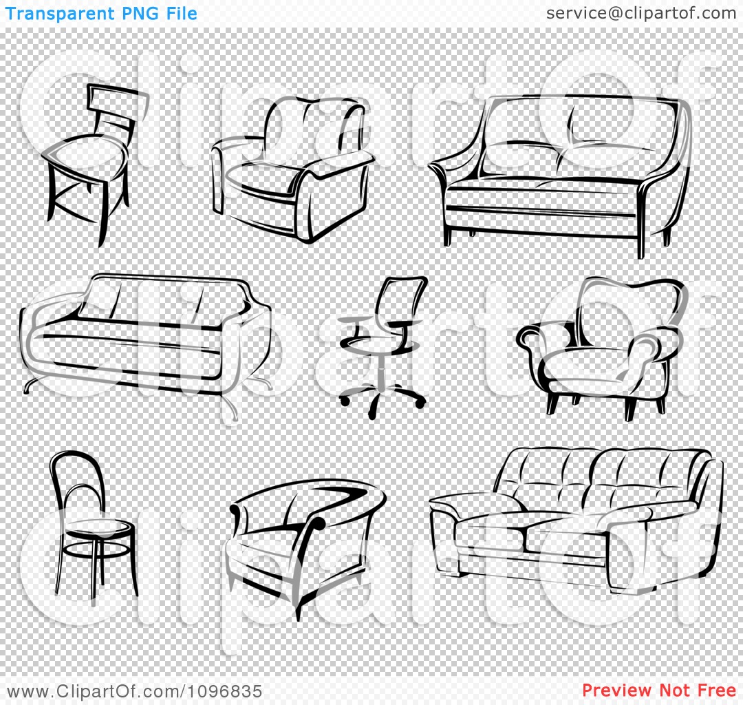 1080x1024 Clipart Black And White Modern Furniture