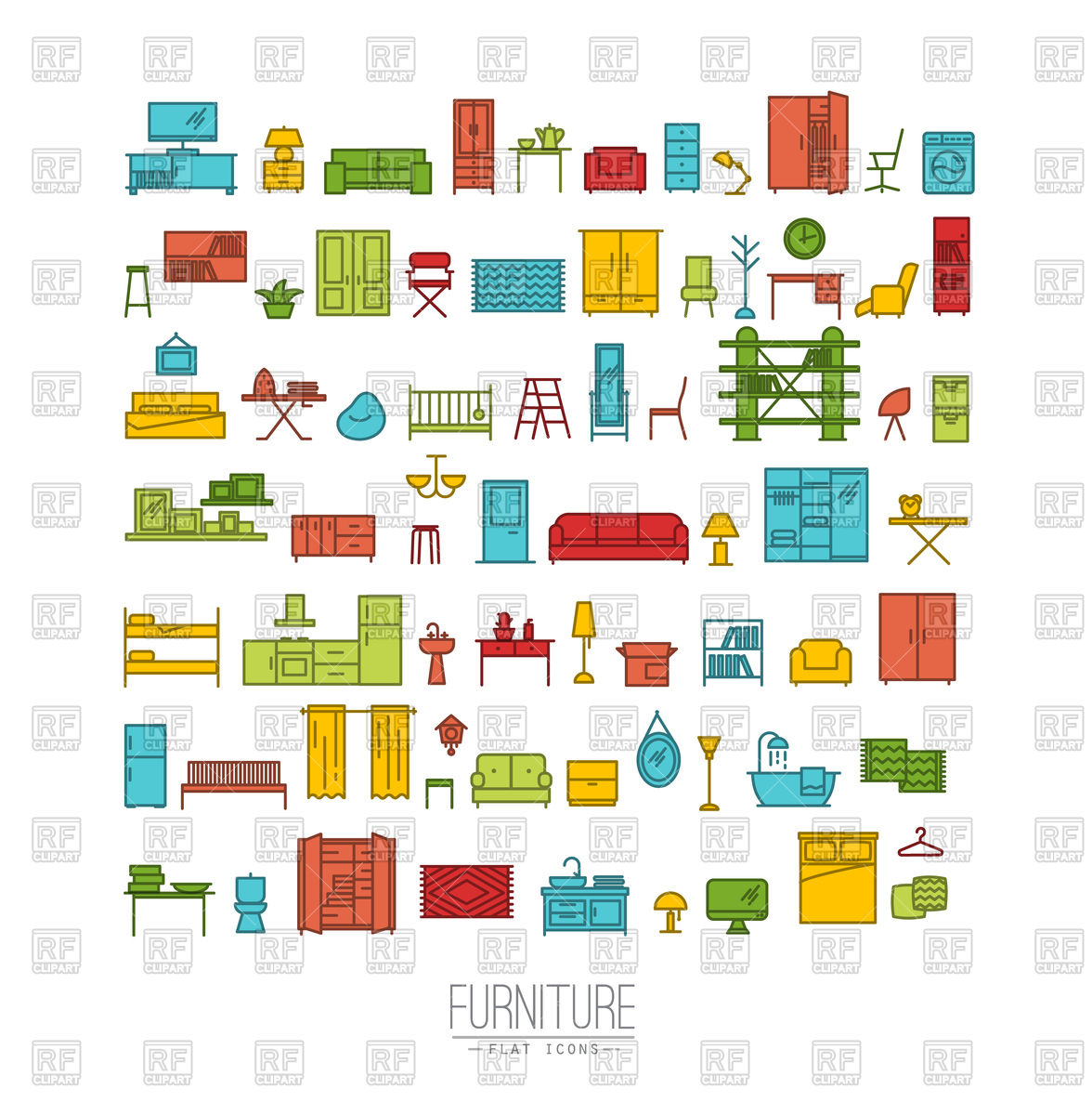 Furniture And Home Decor Icon Set Vector Image Of Icons 1176x1200 Furniture And Home Decor Icon Set Vector Image Of Icons