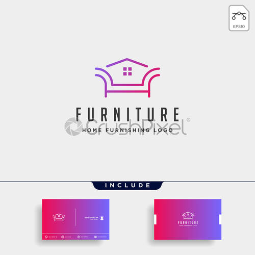 500x500 Furniture Logo Design Vector Icon Illustration Icon Isolated