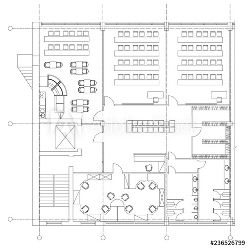 500x500 Standard Office Furniture Symbols Set Used In Architecture Plans