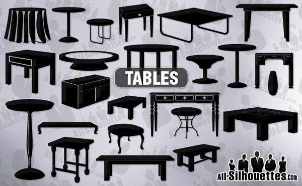 600x371 Free Vector Furniture Silhouettes