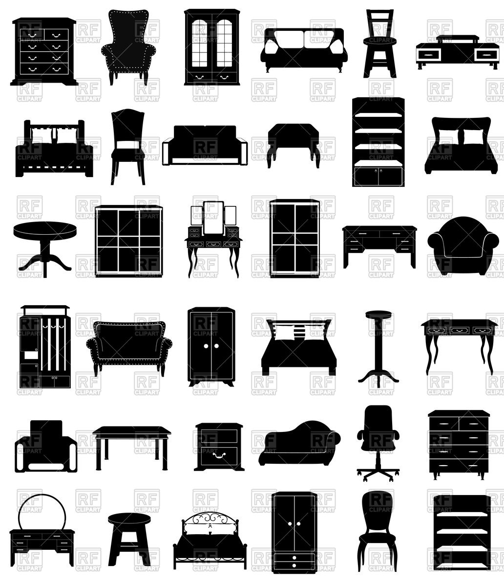 Furniture Silhouette Vector at Vectorified.com | Collection of ...