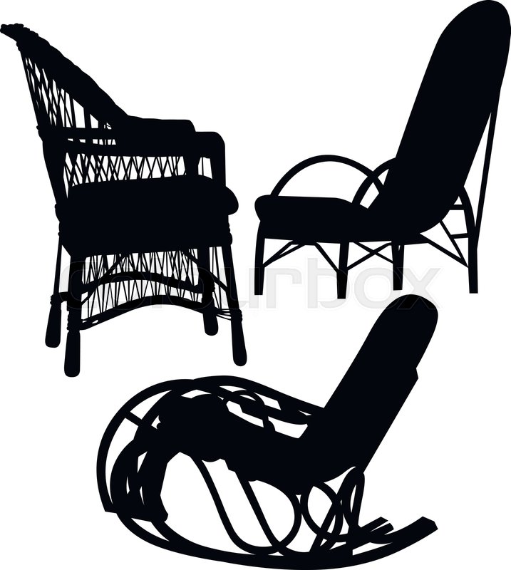 717x800 Wicker Chairs, Chairs Silhouette Stock Vector Colourbox