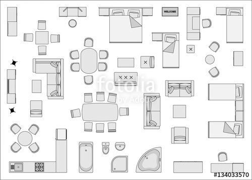 Furniture Top View Vector at Vectorified.com | Collection of Furniture ...