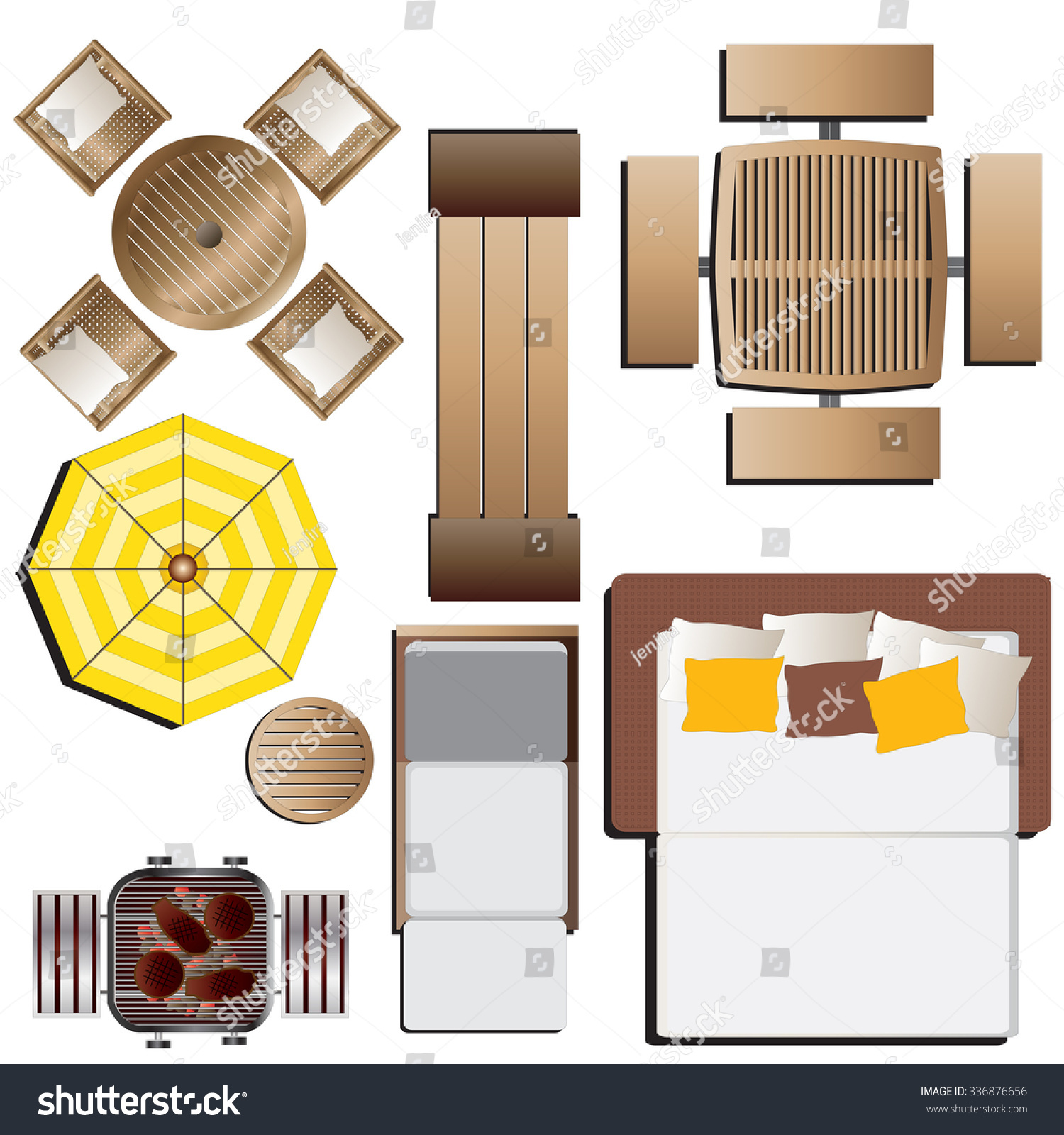 Furniture Top View Vector at Collection of Furniture Top View Vector free for