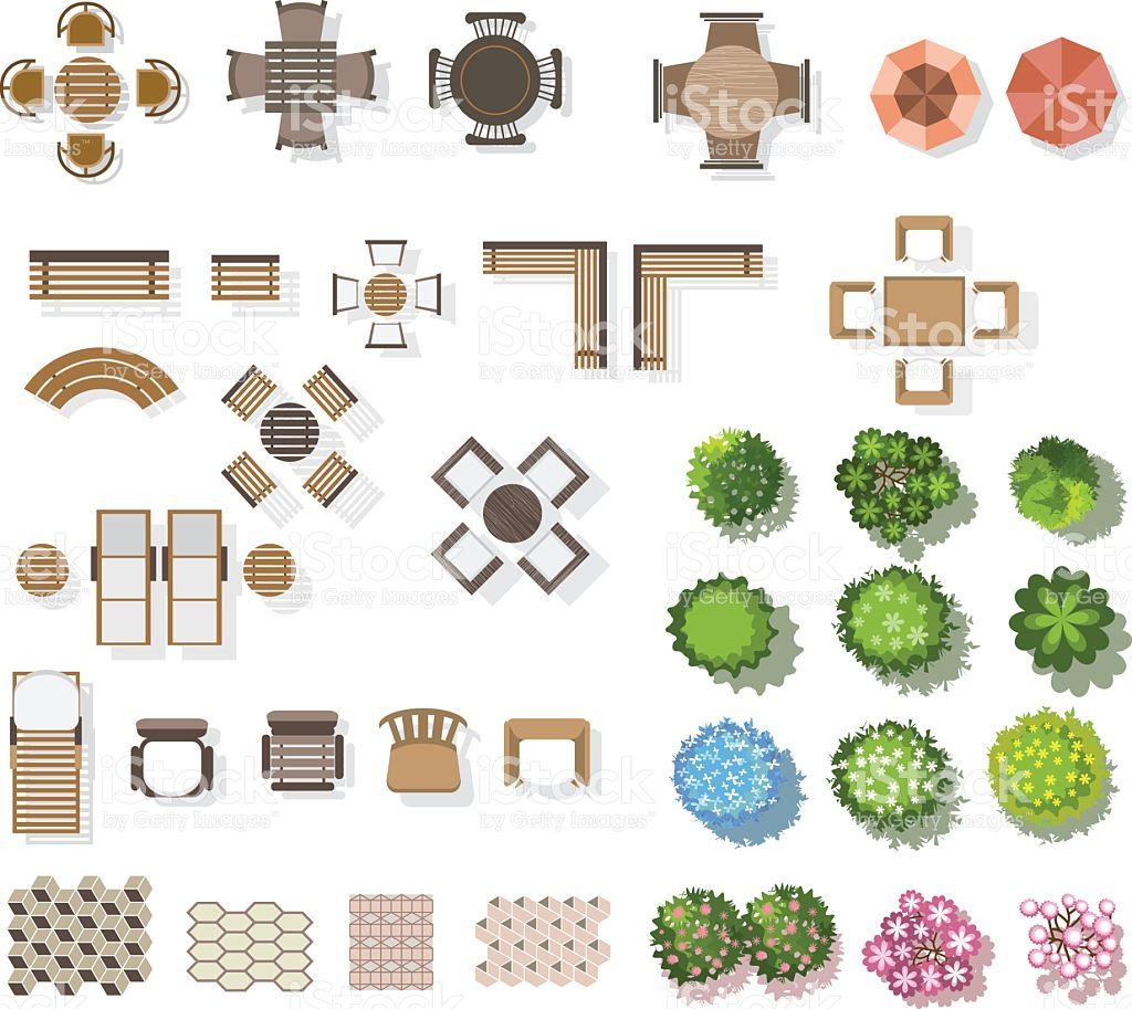 1024x913 Trees Top View Furniture, Floor, For Landscape Vector