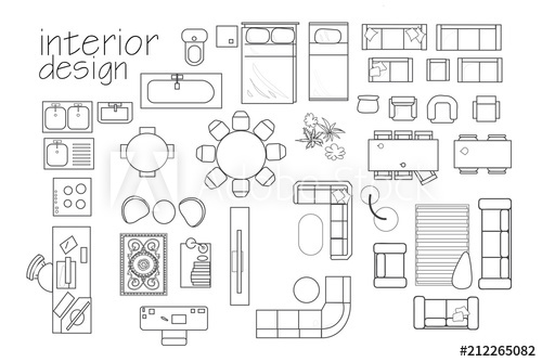 500x334 Interior Design Floor Plan Symbols Top View Furniture Cad Symbol
