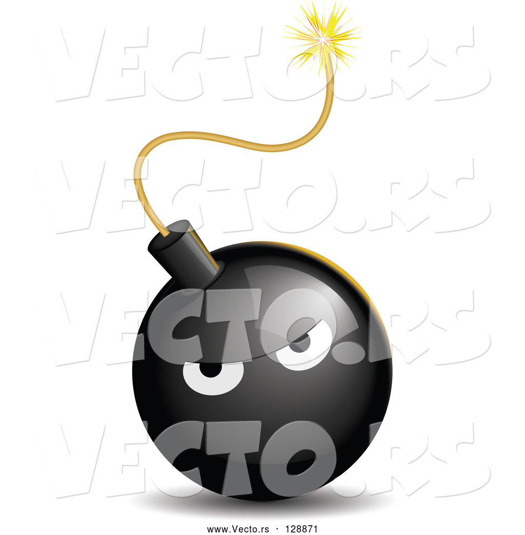 1024x1044 Vector Of Bad Tempered Black Bomb With A Lit Fuse
