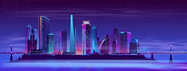 626x238 Future City On Artificial Island Vector Background Vector Free