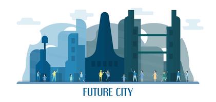 421x200 Futuristic City Free Vector Art