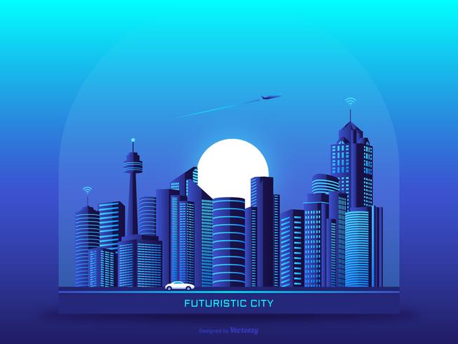 Futuristic Urban Cityscape Vector Background 653x490 Futuristic Urban Cityscape Vector Background