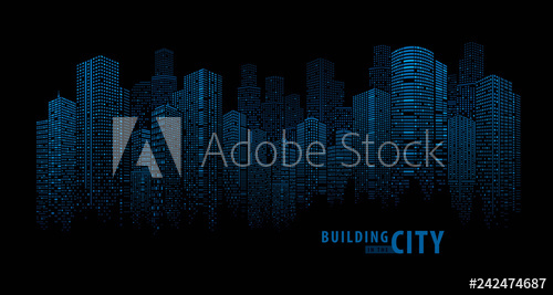 Abstract Futuristic City Vector, Dots Building In The City 500x267 Abstract Futuristic City Vector, Dots Building In The City