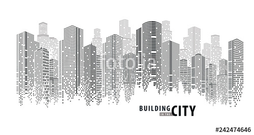 Abstract Futuristic City Vector, Dots Building In The City Stock 500x267 Abstract Futuristic City Vector, Dots Building In The City Stock