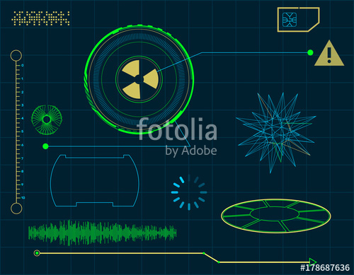 500x389 Futuristic Hud Interface Elements Vector Illustration Stock
