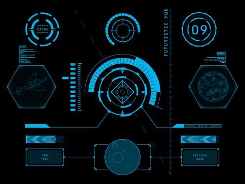 500x375 Futuristic Hud Interface Tech Background Vector