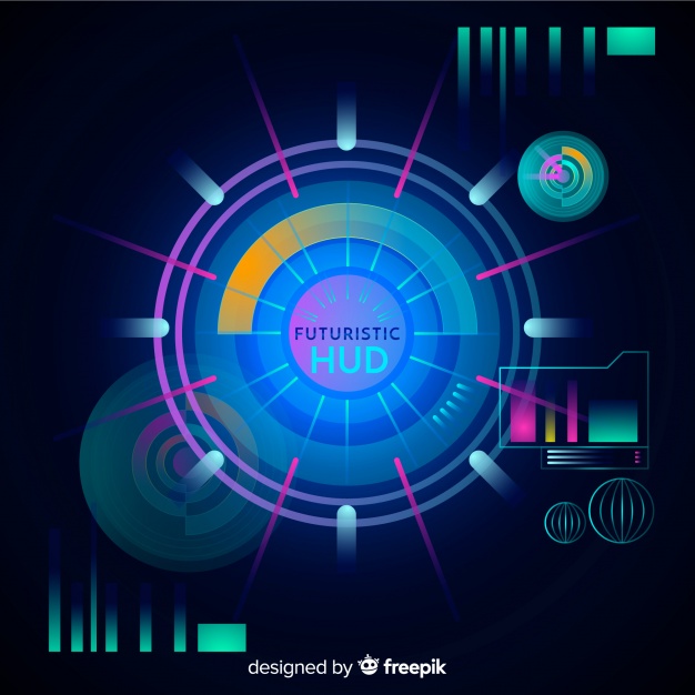 626x626 Futuristic Hud Interface With Gradient Style Vector Free Download