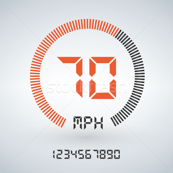 600x600 Futuristic Speedometer Interface Vector Illustration Isolated