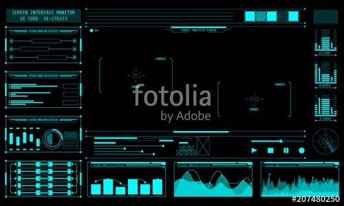 500x300 Hud Virtual Green Elements Hologram User Screen Interface Vector