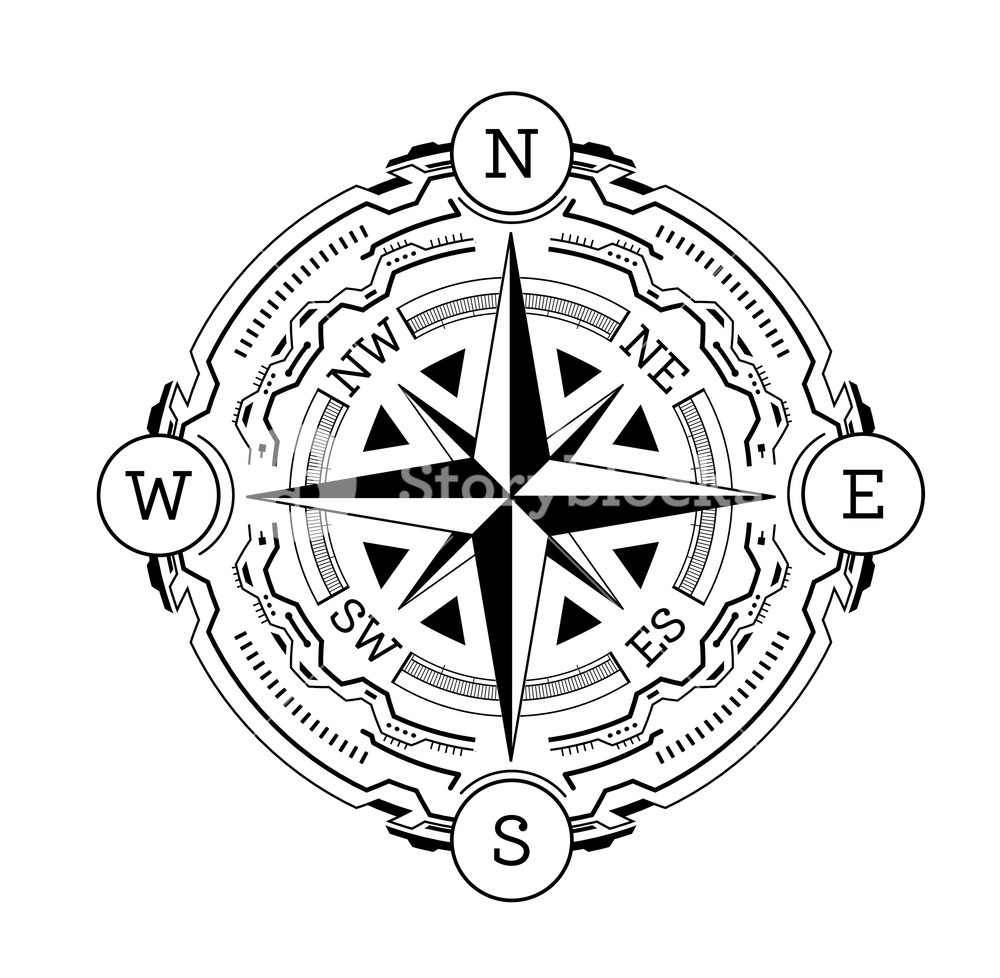 1000x978 Vector Illustration Of Compass Hud Futuristic Interface Design