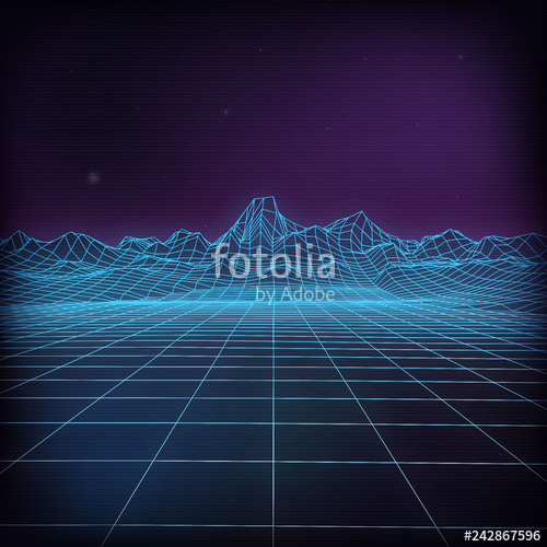Futuristic Vector Illustration Wireframe Futuristic Landscape 500x500 Futuristic Vector Illustration Wireframe Futuristic Landscape