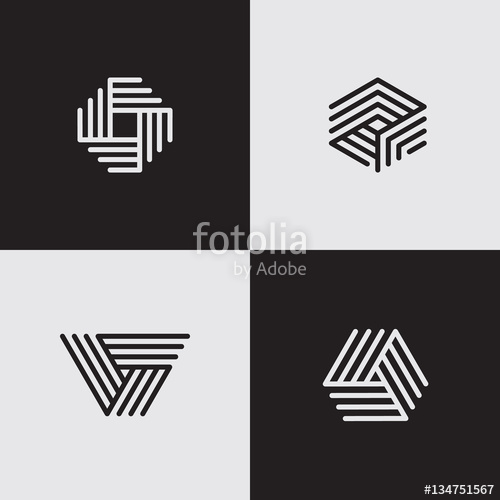 Modern Line Logos Futuristic Geometric Shapes Vector 500x500 Modern Line Logos Futuristic Geometric Shapes Vector