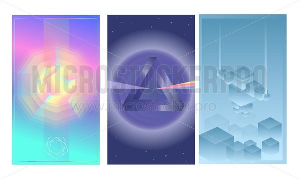 Vector Abstract Posters Set Futuristic Design Template Geometric 600x359 Vector Abstract Posters Set Futuristic Design Template Geometric
