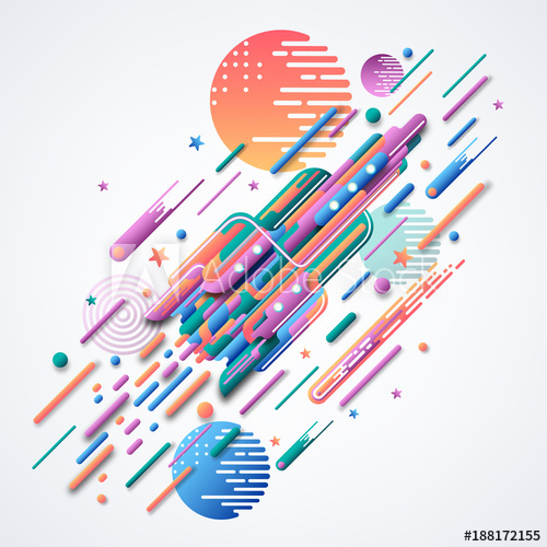 Abstract Image Of A Rocket Bright Curved Geometric Shapes 500x500 Abstract Image Of A Rocket Bright Curved Geometric Shapes
