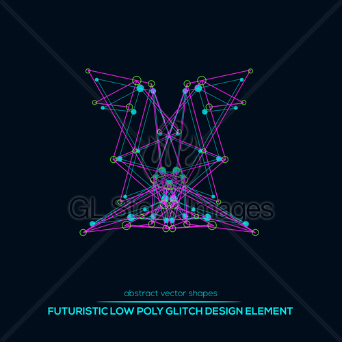 Abstract Vector Polygonal Futuristic Shapes Glitch Design Gl 500x500 Abstract Vector Polygonal Futuristic Shapes Glitch Design Gl