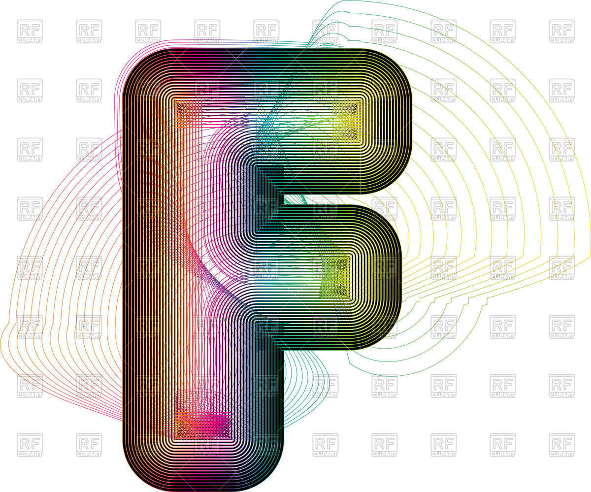 1200x999 Abstract Colorful Uppercase Letter F Vector Image Of Fonts Type
