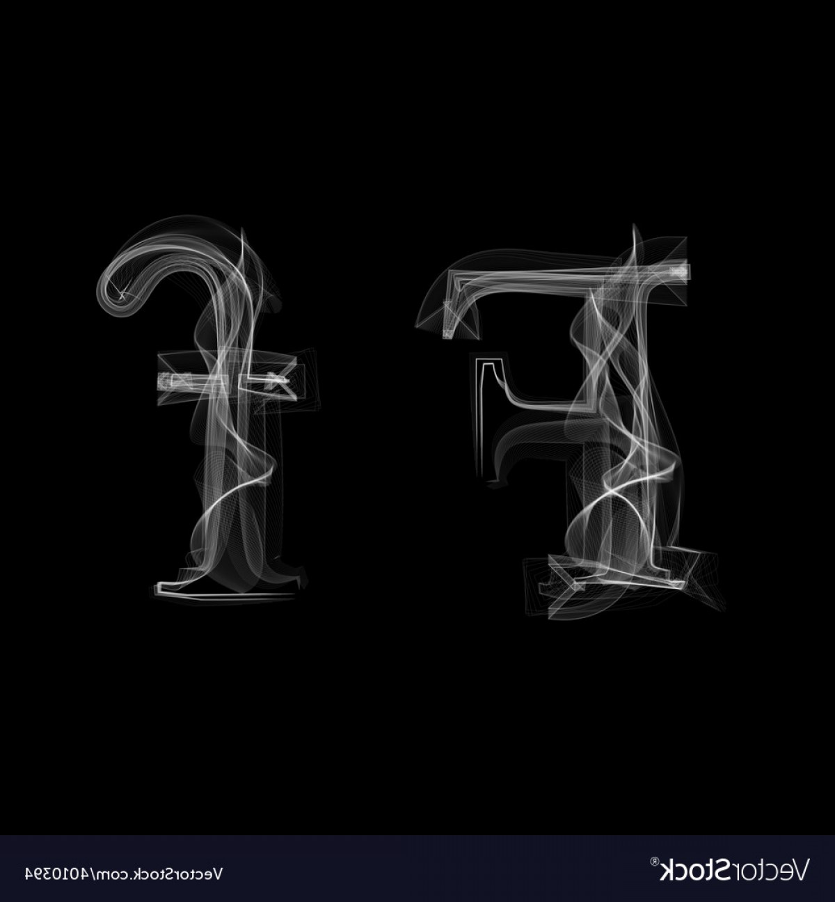 1200x1296 Smoke Font Letter F Vector Sarahgardan