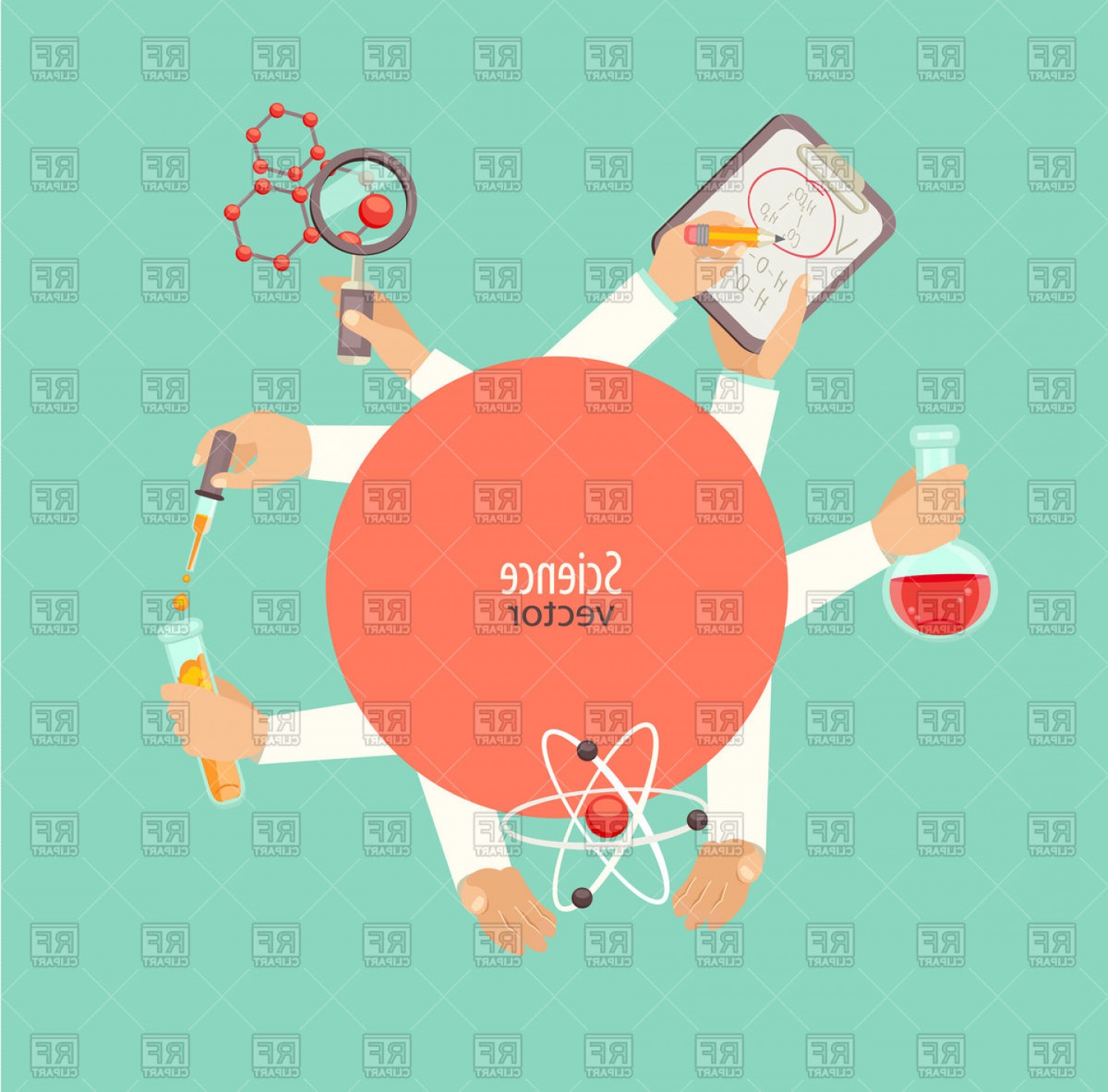 1440x1419 Concept Of Science And Education Scientists With Molecules F
