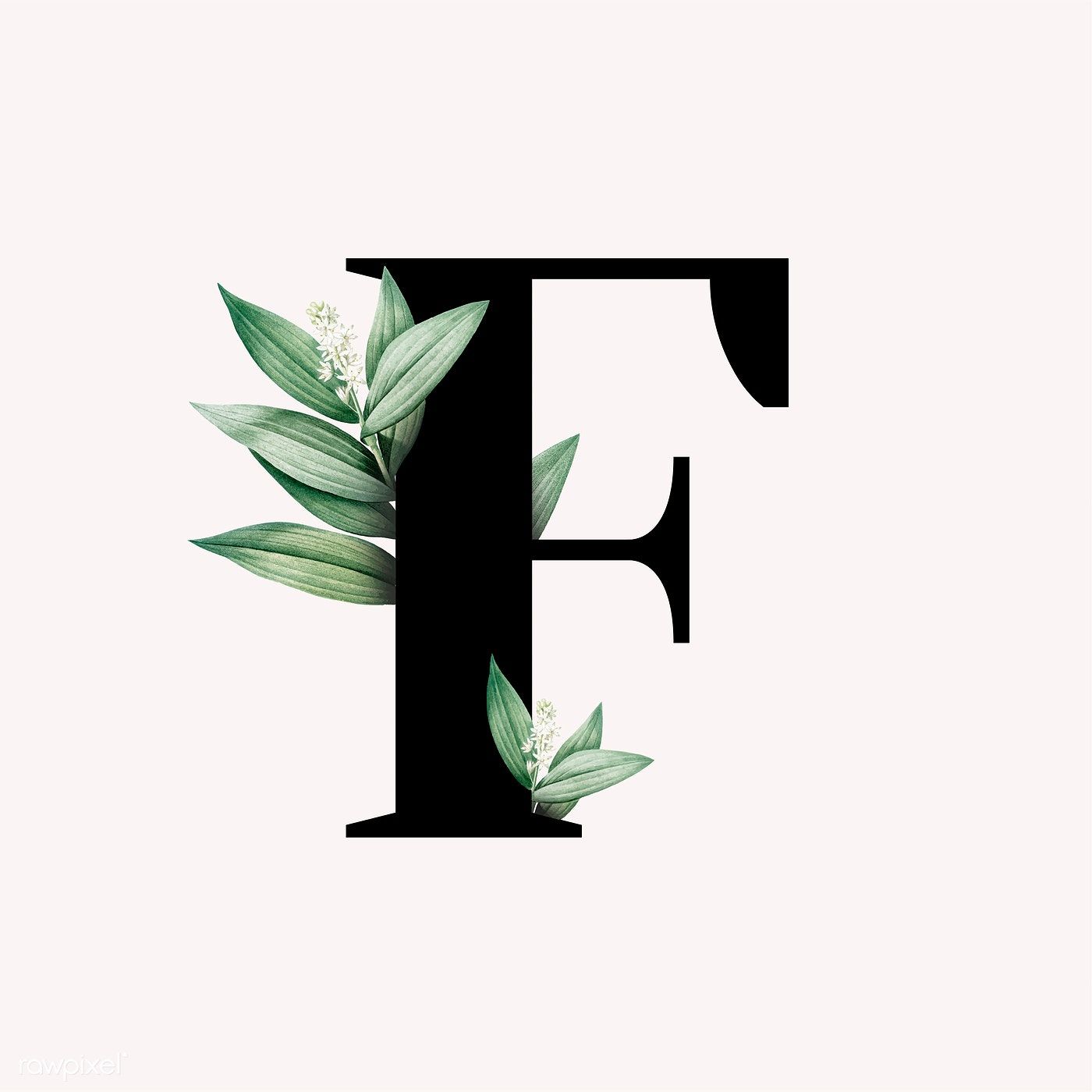 1400x1400 Download Premium Vector Of Botanical Capital Letter F Vector