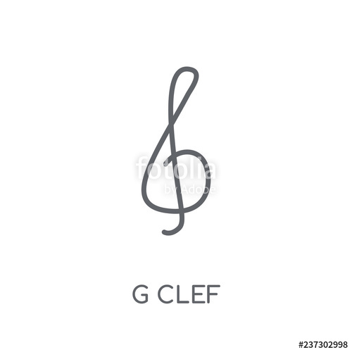 500x500 G Clef Linear Icon Modern Outline G Clef Logo Concept On White