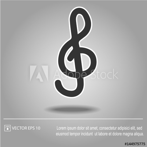 500x500 G Clef Vector Icon Music Key Symbol