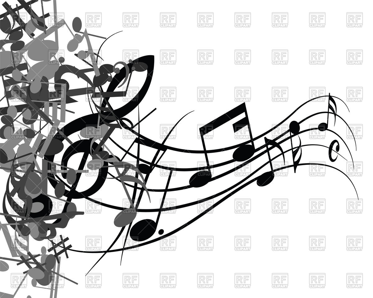 1200x960 Musical Design With Treble Clef And Notes Vector Image