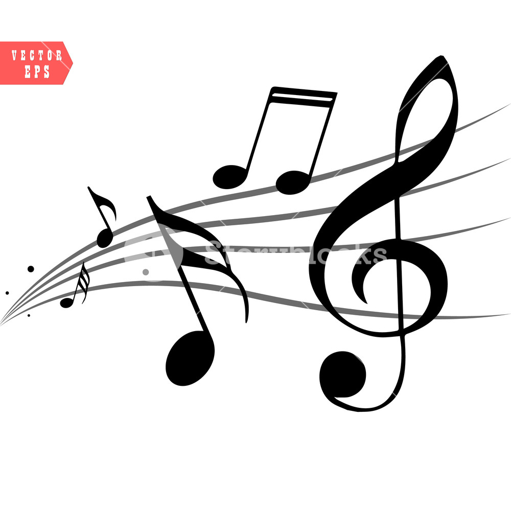 1000x1000 Abstract Music Notes On Line Wave Background Black G Clef