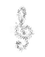 158x200 G Clef Made Of Little Music Notes Vector Stock Vectors