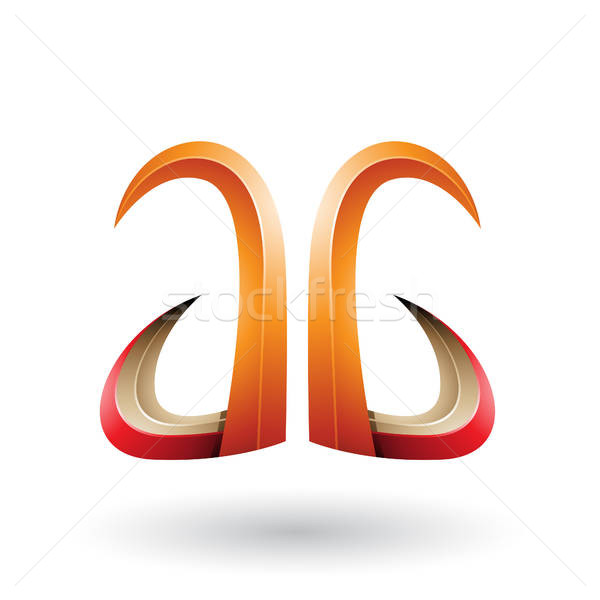 Orange And Red Horn Like Letter A And G Vector Illustration 600x600 Orange And Red Horn Like Letter A And G Vector Illustration