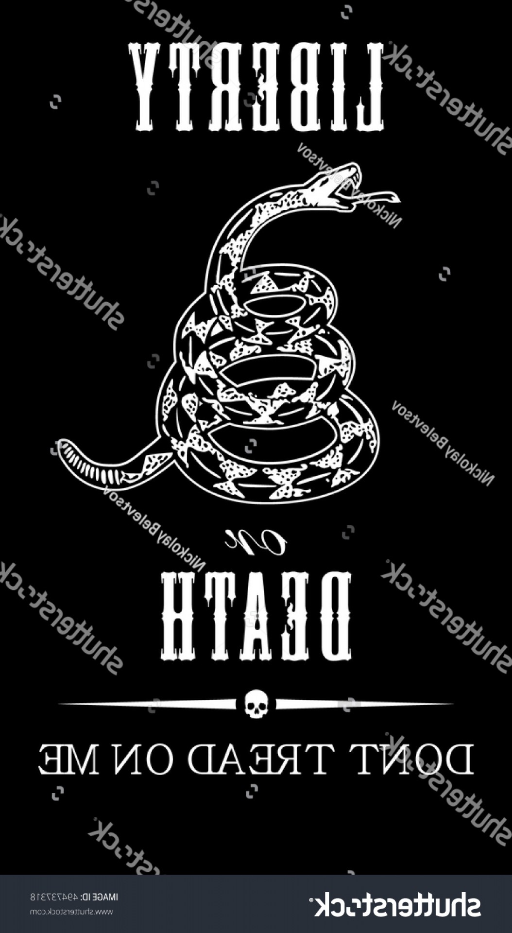 1054x1920 Vector Gadsden Flag Depicting Rattlesnake Coiled Geekchicpro